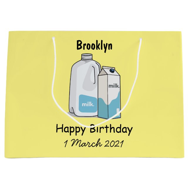 Grand Sac Cadeau Illustration du lait (Devant)