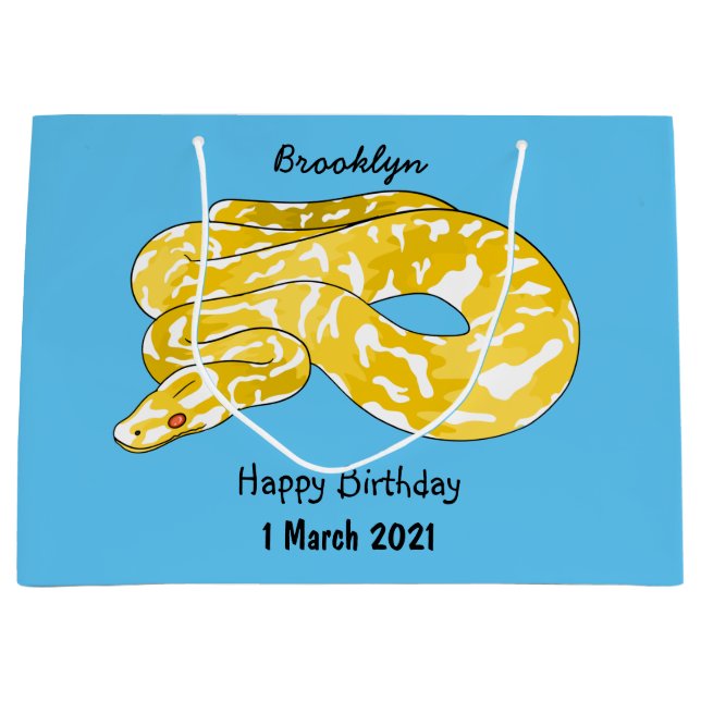 Grand Sac Cadeau Illustration du serpent python birman (Devant)