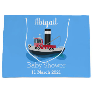 Grand Sac Cadeau Illustration d'un bateau à chalutier mignon