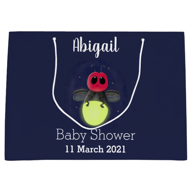 Grand Sac Cadeau Illustration d'une luciole à éclair mignon (Devant)