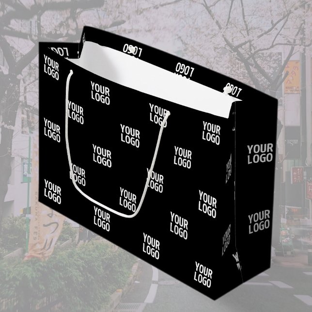 Grand Sac Cadeau Image, conception ou logo de l'entreprise en répét (Créateur téléchargé)