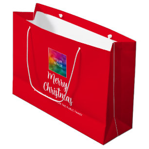 Grand Sac Cadeau Image personnalisée Entreprise Logo Texte Joyeux N