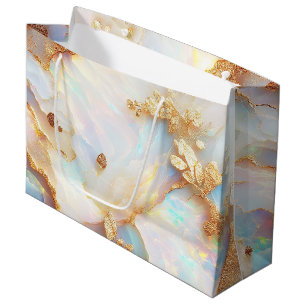 Grand Sac Cadeau Imaginaire cristal Opal Iridescente Holographique 