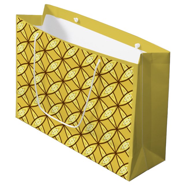 Grand Sac Cadeau Impression atomique moderne du milieu du siècle -  (Devant Angle)