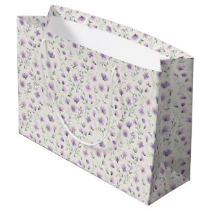 Grand Sac Cadeau Impression botanique de fleurs sauvages cottagecor