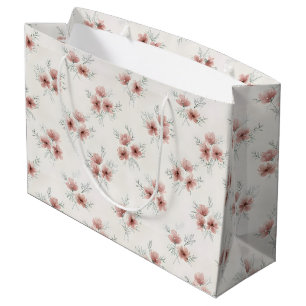 Grand Sac Cadeau Impression botanique de fleurs sauvages Cottagecor