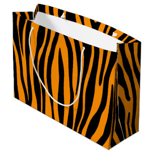 Grand Sac Cadeau Impression de la Zèbre orange Princeton