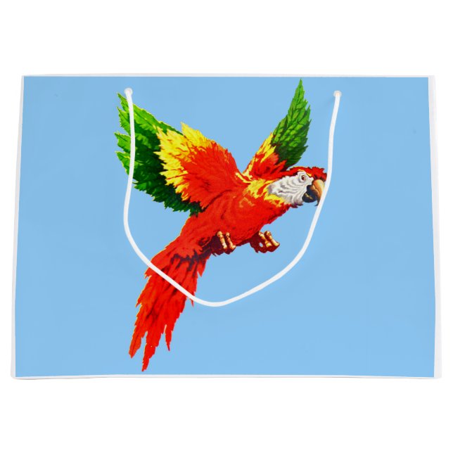 Grand Sac Cadeau impression de perroquet volant (Devant)