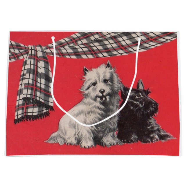 Grand Sac Cadeau impression de terriers écossais adorables (Devant)