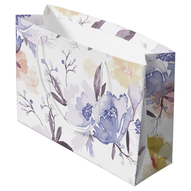 Grand Sac Cadeau Impression florale vintage 1 (Dos Angle)