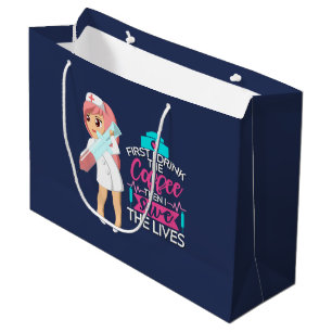 Grand Sac Cadeau Infirmière amusante qui dit avec une grande aiguil
