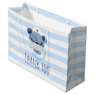 Grand Sac Cadeau Infirmière de l'ours mignonne portant un Merci de
