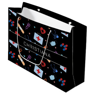 Grand Sac Cadeau Infirmière RN personnalisée Docteur Motif Médica