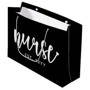 Grand Sac Cadeau Infirmière sur mesure Typographie Est Infirmière d