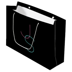 Grand Sac Cadeau Initiales modernes élégantes et modifiables