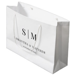 Grand Sac Cadeau Initiales simples et élégantes Mariage Sponsors