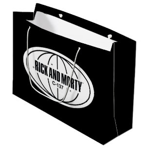 Grand Sac Cadeau Insigne de cote Retro Rick et Morty C-137