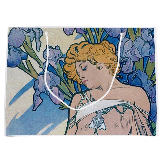 Grand Sac Cadeau Iris (Quatre Fleurs), Alphonse Mucha (Devant)