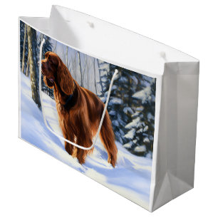 Grand Sac Cadeau Irish Setter Let It Neige Christmas