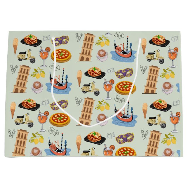 Grand Sac Cadeau Italie Vacances parfaites (Devant)
