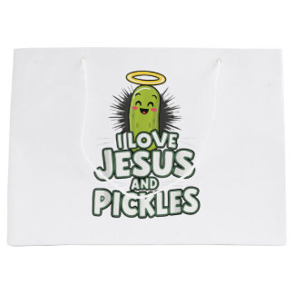 Grand Sac Cadeau J'Aime Jésus Et Les Piquettes