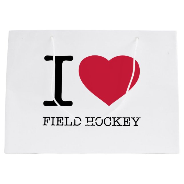 GRAND SAC CADEAU J'AIME LE HOCKEY SUR LE TERRAIN (Devant)
