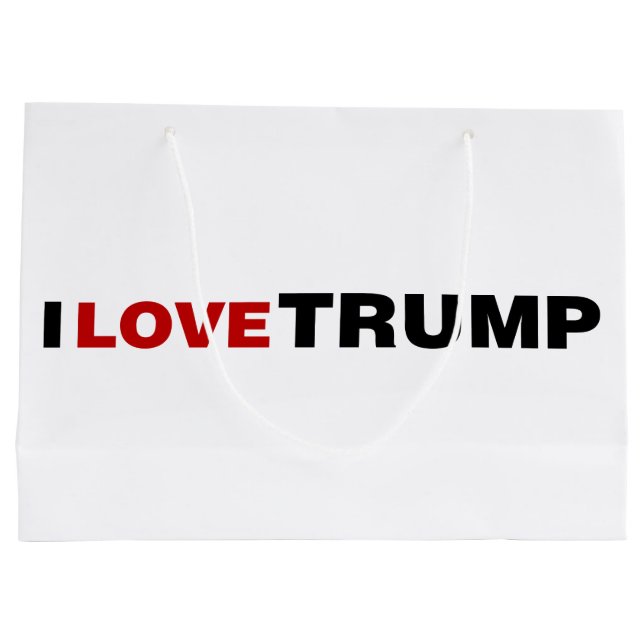 Grand Sac Cadeau J'aime Trump (Dos)