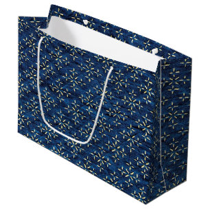 Grand Sac Cadeau Japonais Indigo Blue