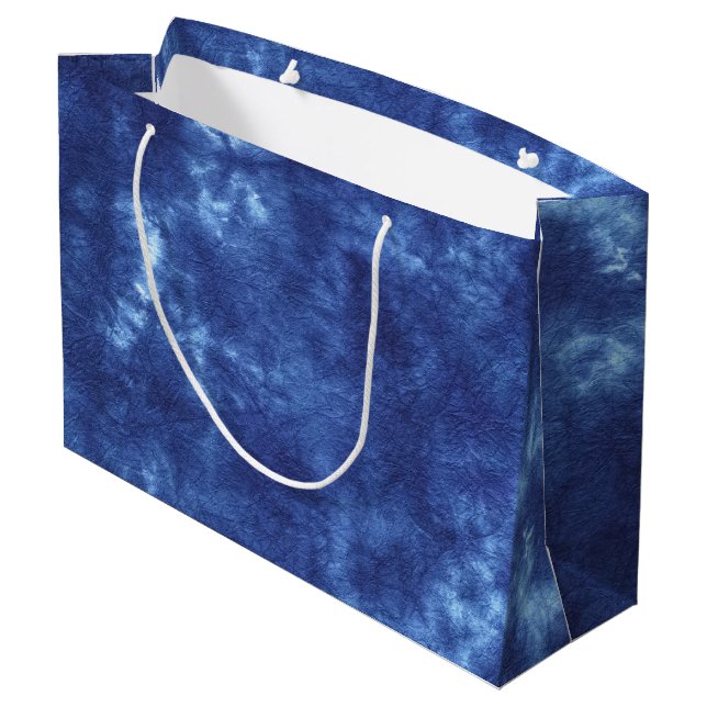 Grand Sac Cadeau Japonais Indigo Dye Blue (Dos Angle)