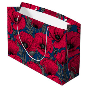 Grand Sac Cadeau Jardin à pavot nocturne
