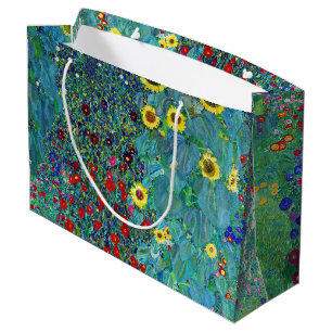 Grand Sac Cadeau Jardin Agricole avec Fleurs de Soleil, Gustav Klim