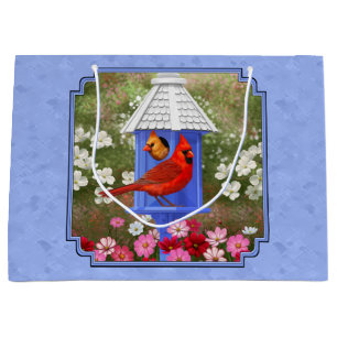 Grand Sac Cadeau Jardin aux fleurs de la Maison des oiseaux des Car