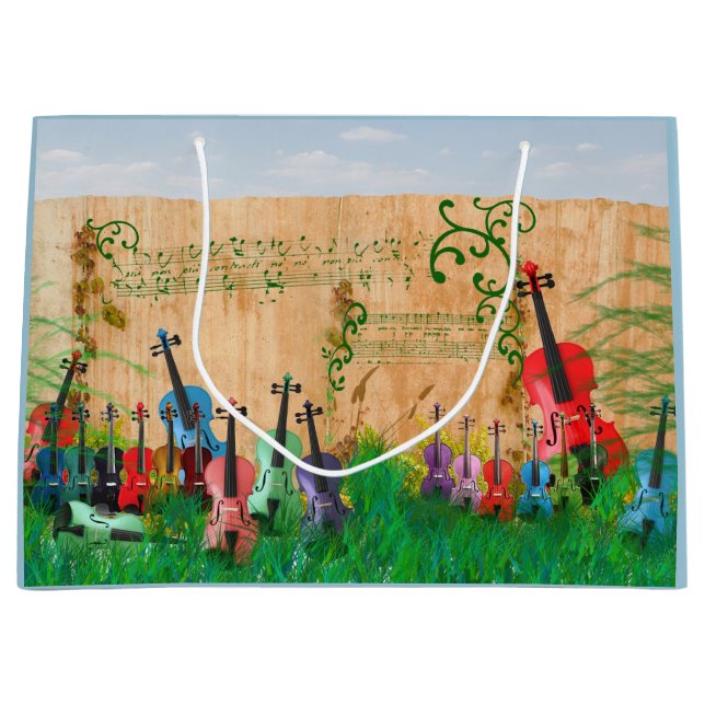 Grand Sac Cadeau Jardin de violon (Devant)