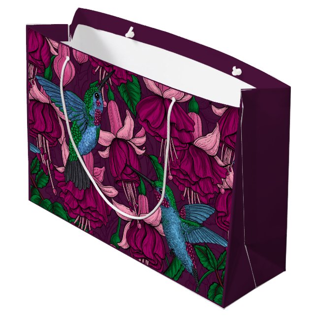 Grand Sac Cadeau Jardin des colibris (Dos Angle)