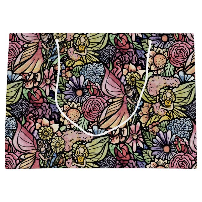Grand Sac Cadeau Jardin des fées (Devant)