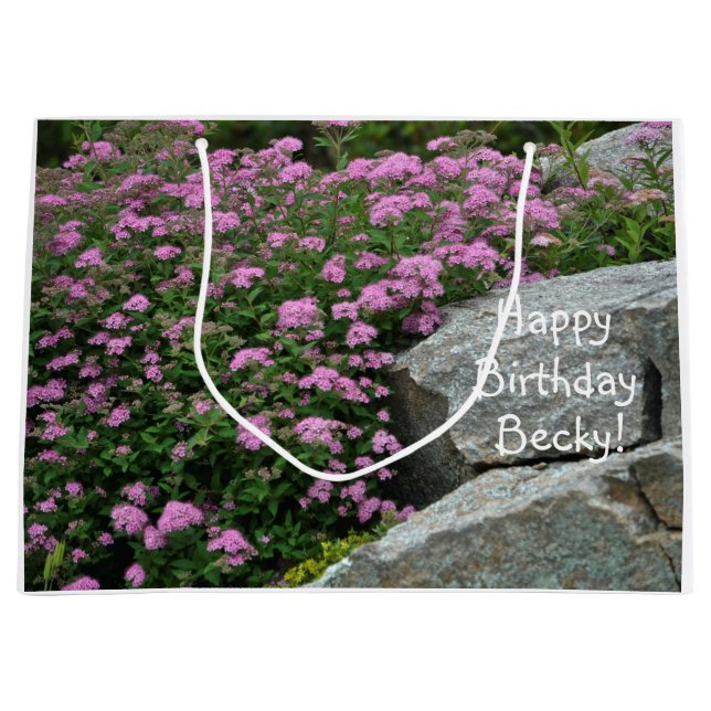 Grand Sac Cadeau Jardin rose (Devant)