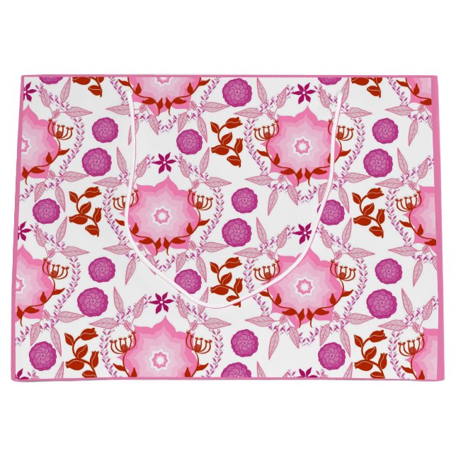 Grand Sac Cadeau Jardin rose (Devant)