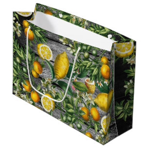 Grand Sac Cadeau Jardin rustique d'agrumes