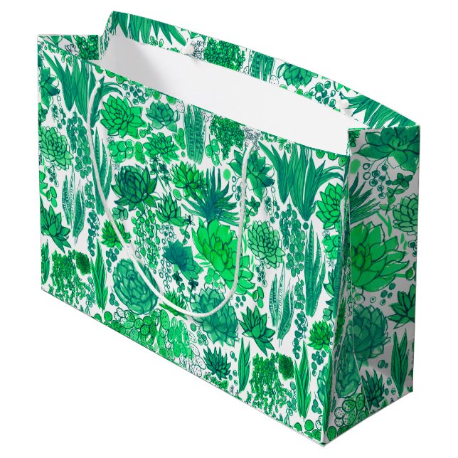 Grand Sac Cadeau Jardin succulent (Dos Angle)