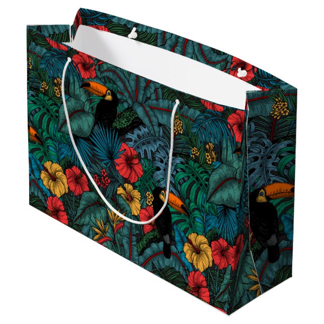 Grand Sac Cadeau Jardin toucan (Dos Angle)