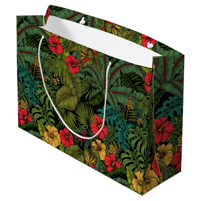 Grand Sac Cadeau Jardin tropical (Dos Angle)