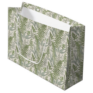 Grand Sac Cadeau Jardin vert fleuri