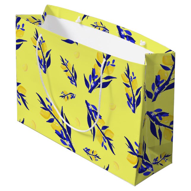 Grand Sac Cadeau Jaune citron (Dos Angle)