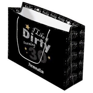 Grand Sac Cadeau Je l'aime le 30ème anniversaire de rotation sale