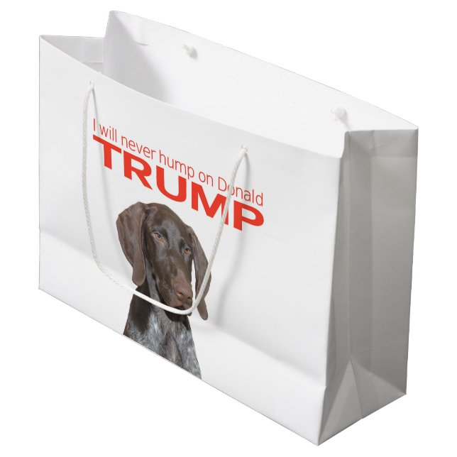 Grand Sac Cadeau Je ne boirai jamais sur Donald Trump ! (Devant Angle)