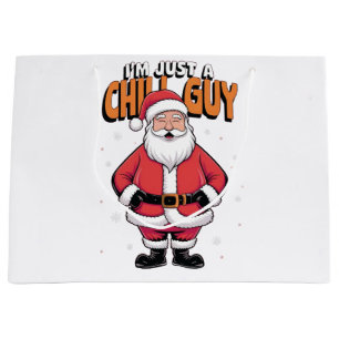 Grand Sac Cadeau Je suis juste un type cool Meme Noël drôle 2025