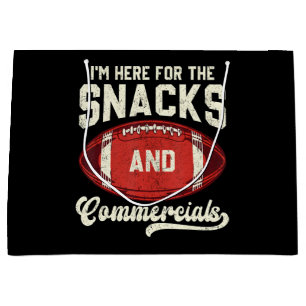 Grand Sac Cadeau Je suis là pour les snacks et les pubs de football