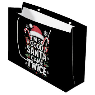 Grand Sac Cadeau Je suis si gentil, le Père Noël est venu deux fois
