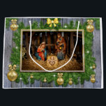 Grand Sac Cadeau Jesus born<br><div class="desc">jesus christmas christ,  snowflake party year happy,  merry winter vintage animals,  father mother saint,  xmas magi christianity faith,  bible stable child,  night family virgin,  holiday nativity holy born,  birschchristian,  christmas christ</div>