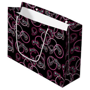 Grand Sac Cadeau Jeu vidéo Neon Rose Girls Motif